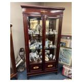 Impressive Mirrored Marquetry Display CurioCabinet