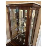 French Glass Shelf Ormolu Cabinet wMarbleTop