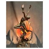 Flame Jumper Figural Stained Glass Accent Lamp