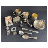 Lot of 14 Sterling Silver Baby Items