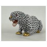 Herend Porcelain Panther Black & Red 15353