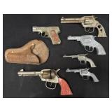 Lot of 6 Die Cast Vintage Toy Cap Guns
