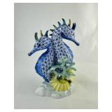Herend Seahorses Blue FIshnet Pattern 5252