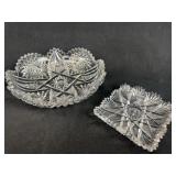 2 ABP Cut Leaded Crystal Star Pattern Dish Bowls