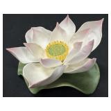 Boehm Porcelain White Lotus Flower on Lily Pad