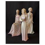 3 Porcelain Female Figurines Cybis & Ispanky