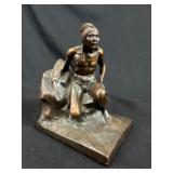 Cast Metal Bow Hunter Sculpture/ Bookend /Doorstop