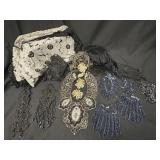 Lot Antique Beaded Applique Textile Pieces