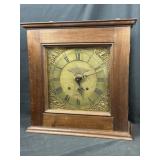English Wood Mantle Clock Brass Face Rabone &