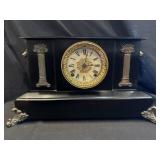 Stately Ansonia Cast Iron Mantle Clock
