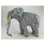 Herend Med Elephant Blackw/Red &Gold Accents15265