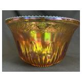 Marigold Carnival Glass 12" CenterBowl GrapeDesign