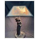 Rare M.Parrish Lithophane Shade onNeoClasical Lamp