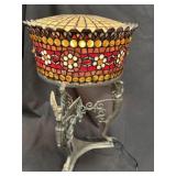 Unusual Tiffany Style Griffin Stained Glass Lamp