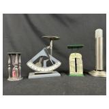 Cool Art Deco Lot Scales, Hour Glass & Elec.Candle