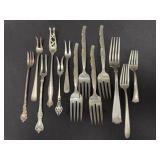 Lot of 13 Sterling Silver Forks Serving & Flatware