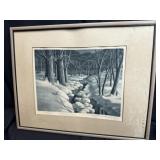 S.L. Margolies Winter Wonderland Signed Etching