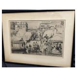 E. Lumsden Signed Etching "The Mela Crowd"