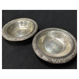 Pair Sterling Reticulated Embossed Shallow Bowls
