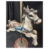 Painted Carousel Horse on Pole Base 4-1/2" ft. H