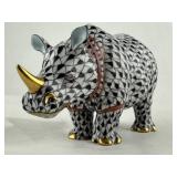 Herend Porcelain Rhino Black & Red 15333