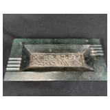 Japanese Cast Iron Signed Unusual Rectangular Dish