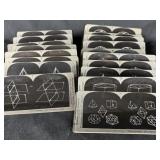 Rare Antique Set 45 Keystone Geometry Stereographs