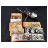 Keystone Stereoscope Viewer + 13 Stereographs
