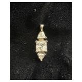 14K WG 3 Sq.&Trillion Diamond Pendant (2ct.)