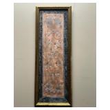 Antique Chinese Embroidered Textile Panel Framed