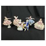 5 Dresden Porcelain Miniature Figurines