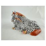 Herend Porcelain Mare & Foal Horse Black Red 15560