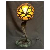 Rising Cobra Caged Glass Art Nouveau Lamp 1of2