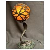 Rising Cobra Caged Glass Art Nouveau Lamp 2of2