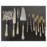 11 pcs Sterling Handle Silverware Serving Pieces