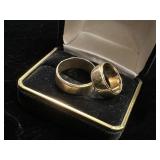 14k YG His & Hers Vintage Classic  Wedding Bands