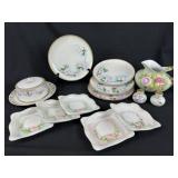 13 Lovely Handpainted Floral Porcelain Pieces