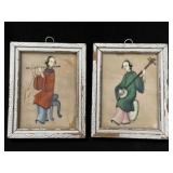 Pr. Antique Rice Paper Paintings Chinese Musicians
