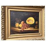 Signed Oil on Canvas Still Life Fruit 1 of 2