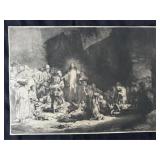 Rembrandt 1649 Christ Healing the Sick Engraving