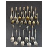 22 Sterling Silver Antique Small Souvenir Spoons