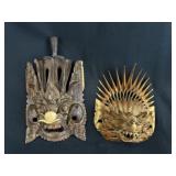2 Carved Wood Intricate Masks