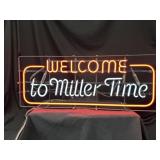 Neon Sign "Welcome to Miller Time" 2 Color