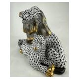 Rare Herend Lion &Lioness Black Fishnet Owned By