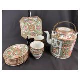 16 pcs. Chinese Rose Medallion Famille Tea Set
