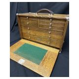 Vtg. Wood Machinists Tool Chest 8 Drawer Gerstner
