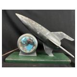 Lanshire Atomic Rocket Ship Clock c. 1950