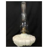 Art Nouveau White Milk Glass Oil Lamp
