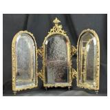 Tri-fold French Louis XIV Beveled Vanity Mirror