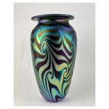 Signed Eickholt Iridescent Studio Glass Vase
